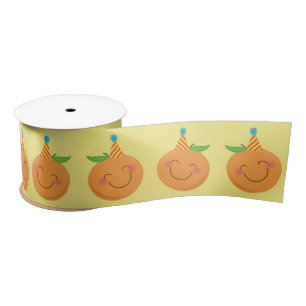 Little Cutie Tangerine Birthday Party Satin Ribbon