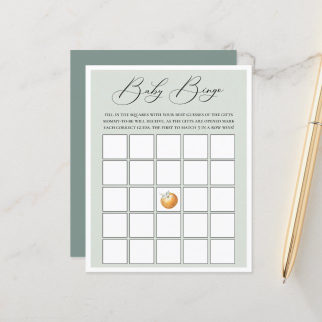 Little Cutie Theme Baby Bingo Game (Front/Back In Situ)