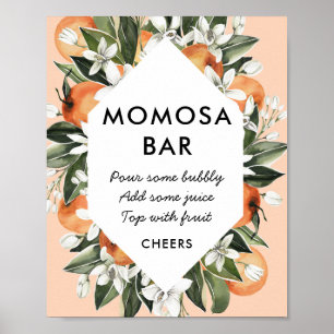 Little Cutie Themed Baby Shower Momosa Bar Poster