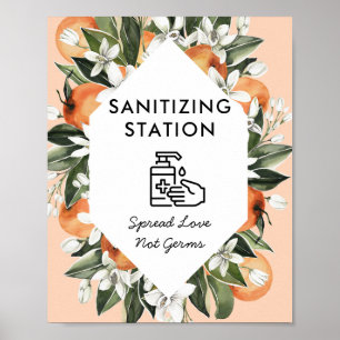 Little Cutie Themed Sanitizing Station Baby Shower Poster