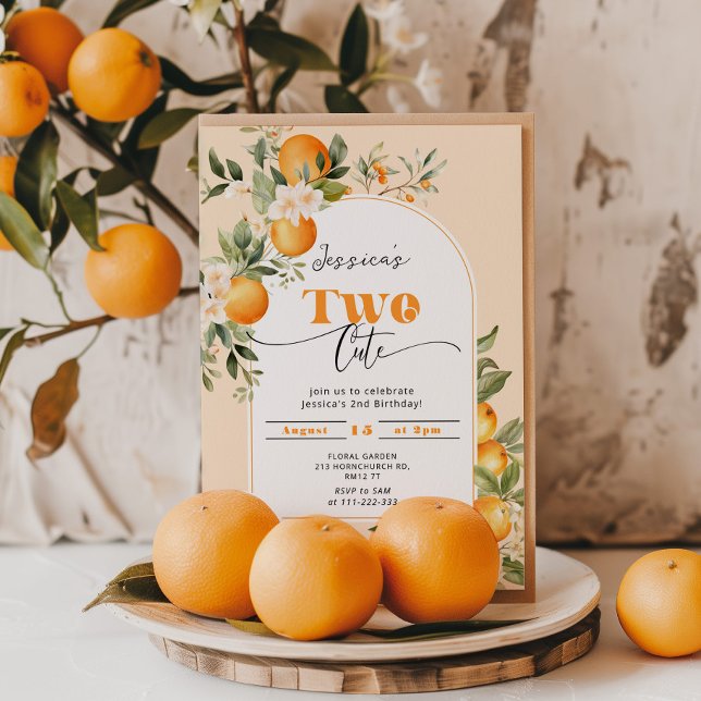 Little cutie Two cute 2nd birthday party Invitation (Creator Uploaded)