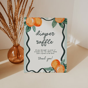 Little Cutie Whimsical Diaper Raffle Entry Pedestal Sign