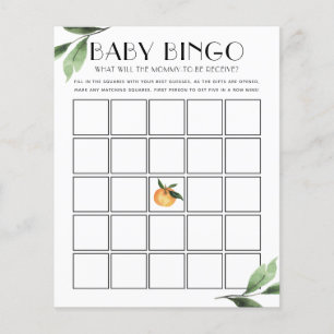 Little Cuties Baby Bingo Game Card