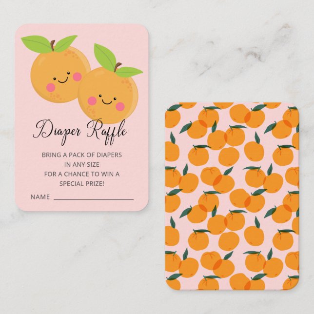 Little Cuties Baby Shower Diaper Raffle Enclosure Card (Front/Back)