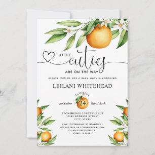 Little Cuties on the way Twin Baby Shower Invitation