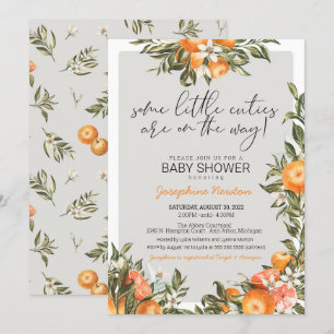 Little Cuties Twins or Multiples Baby Shower Invitation