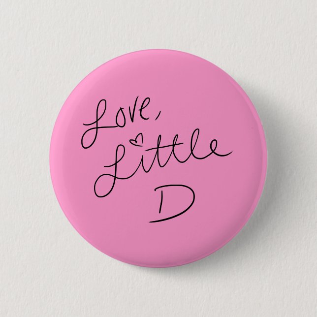 Little D 2 Inch Round Button (Front)