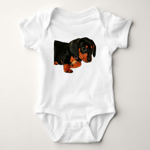 Little Dachshund Design Baby Bodysuit
