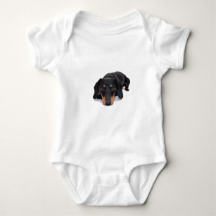 Little Dachshund Dog Baby Bodysuit