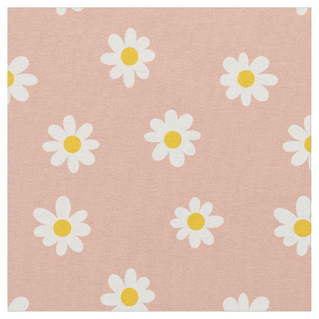 Little Daisies / dusty apricot  Fabric (Close Up)