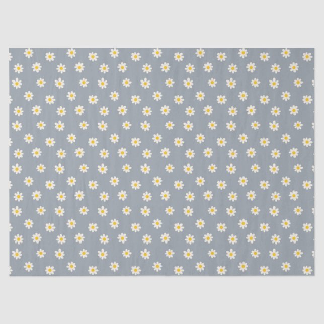 Little Daisies - dusty steel grey Tissue Paper (Front)