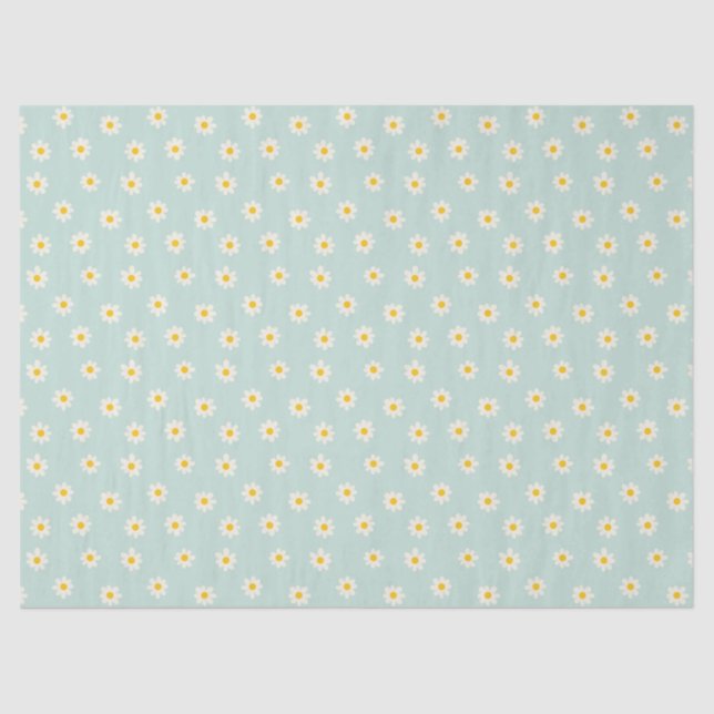 Little Daisies - soft teal Tissue Paper (Front)