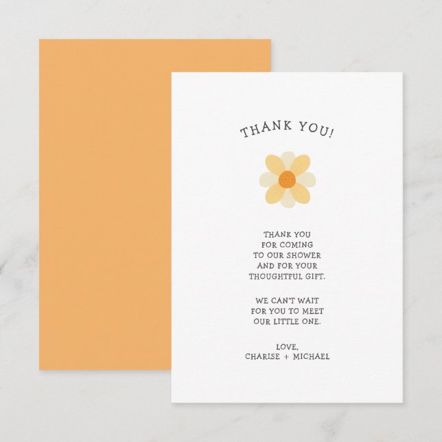 Little Daisy baby shower thank you note Card (Front/Back)
