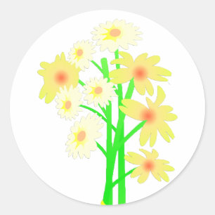 Little Daisy Bouquet Classic Round Sticker