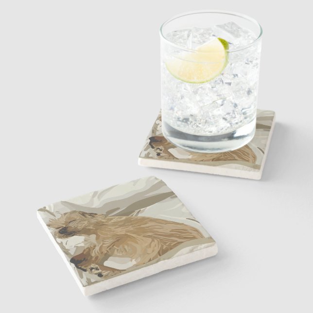 Little Daisy’s duvet day Stone Coaster (Side)
