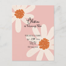 Little Daisy Theme Girl Birthday Invitation
