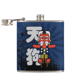 Little Daitengu Yokai Grunge Hip Flask