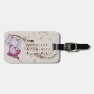 Little Dancing Ballerina Elephant Luggage Tag