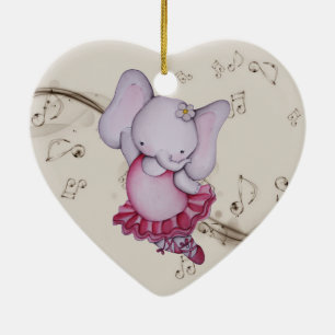Little Dancing Ballerina Elephant Ornament