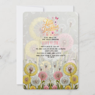 Little dandelian  is in bloom baby shower#6 invitation