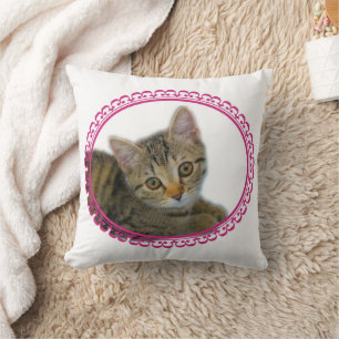 Little darling - cute kitty throw pillow