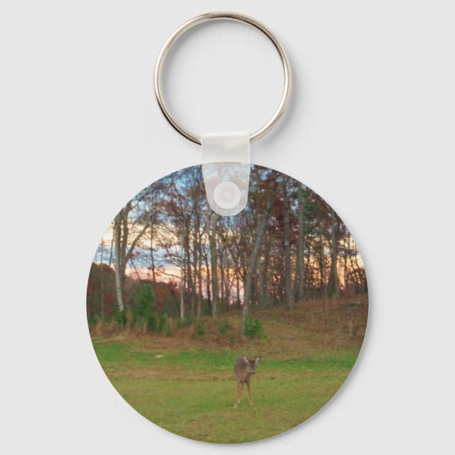Little Deer &a Pink Sunset Keychain (Front)