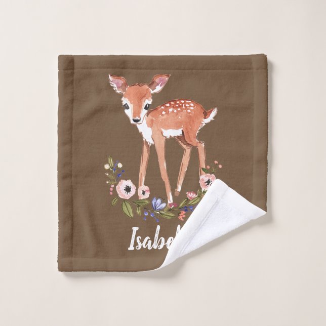 little deer baby personalized name wash cloth (Wash Cloth)