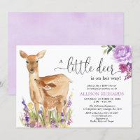 Little deer is on her way, cute fawn girl shower
