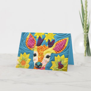 Little Deer Quilt Like Design Birthday Card