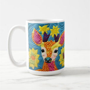 Little Deer Quilt Like Design  Coffee Mug