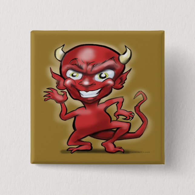 Little Devil 2 Inch Square Button (Front)