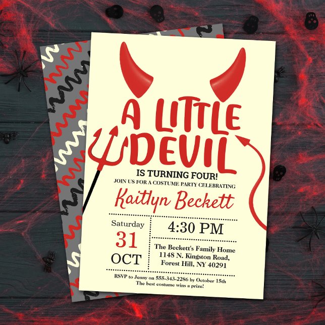 Little Devil Any Age Halloween Birthday Party Invitation (Creator Uploaded)