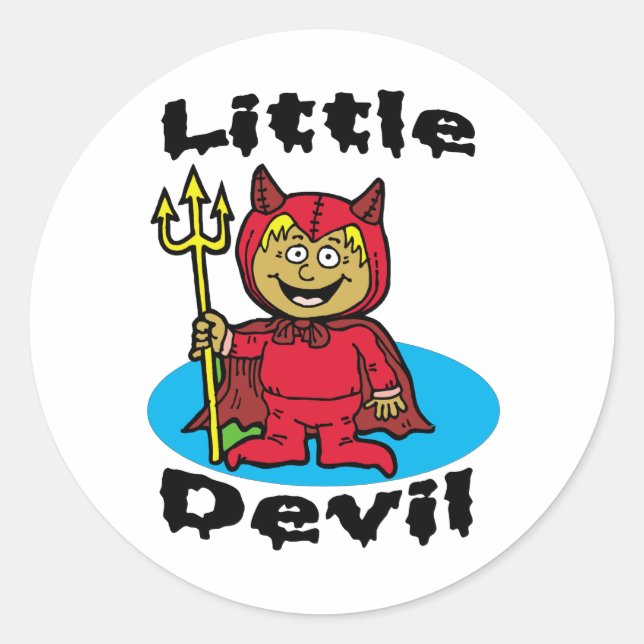 Little Devil Classic Round Sticker (Front)