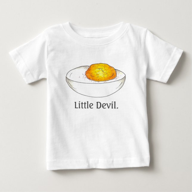 Little Devil Deviled Stuffed Egg Eggs Picnic Food Baby T-Shirt (Front)