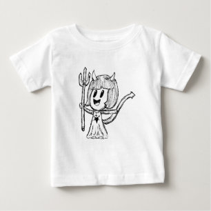 Little Devil Girl Sketch Baby T-Shirt