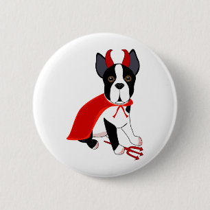 Little Devil Halloween Dog 2 Inch Round Button