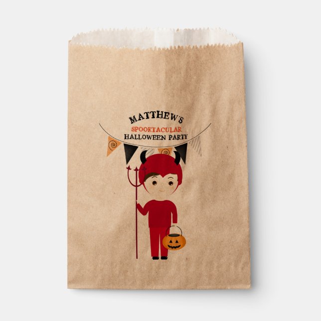 Little Devil Halloween Party Favour Bag (Front)