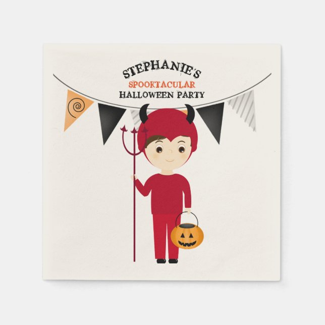 Little Devil Halloween Party Napkin (Front)