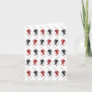 Little Devil Harlequin Pattern Red Black NOTE CARD