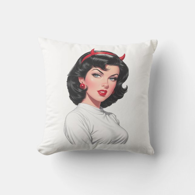 Little Devil Throw Pillow (Front)