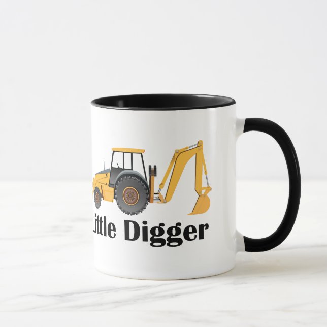Little Digger - Black 11 oz Ringer Mug Mug (Right)