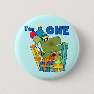 Little Dino 1st Birthday T shirts and Gifts 2 Inch Round Button