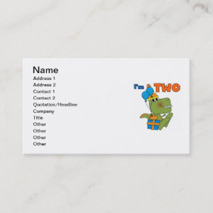 Little Dino 2nd Birthday Tshirts and Gifts Business Card