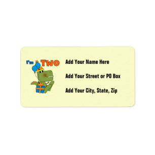 Little Dino 2nd Birthday Tshirts and Gifts Label