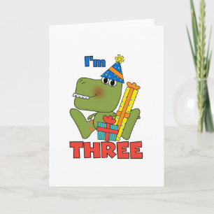 Little Dino 3rd Birthday Tshirts and Gifts Card