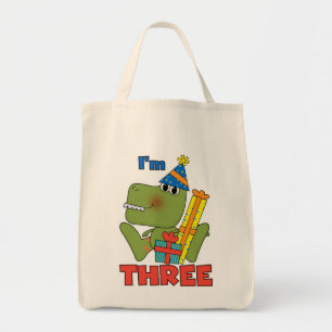 Little Dino 3rd Birthday Tshirts and Gifts Tote Bag