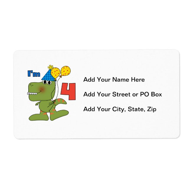 Little Dino 4th Birthday Tshirts and Gifts (Front)