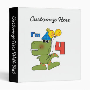 Little Dino 4th Birthday Tshirts and Gifts Binder