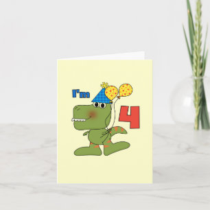 Little Dino 4th Birthday Tshirts and Gifts Card