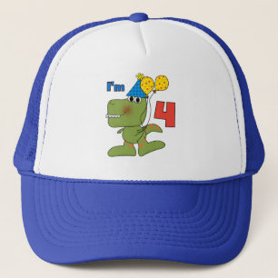 Little Dino 4th Birthday Tshirts and Gifts Trucker Hat